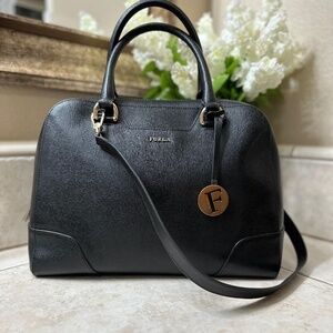 Furla Black Leather Satchel